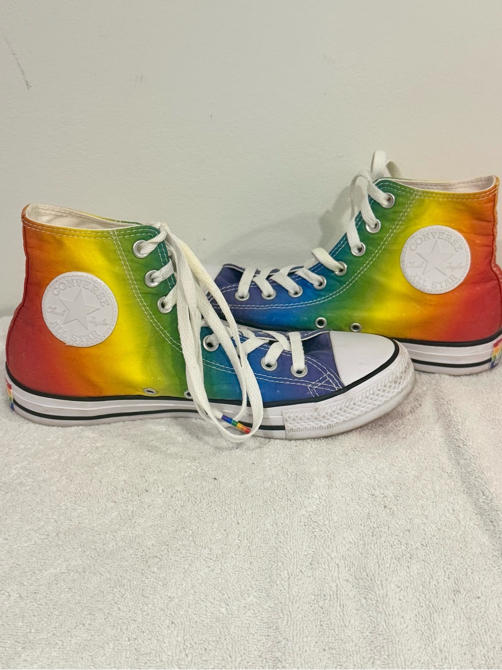 Converse High Top Rainbow Gradient Canvas Sneakers